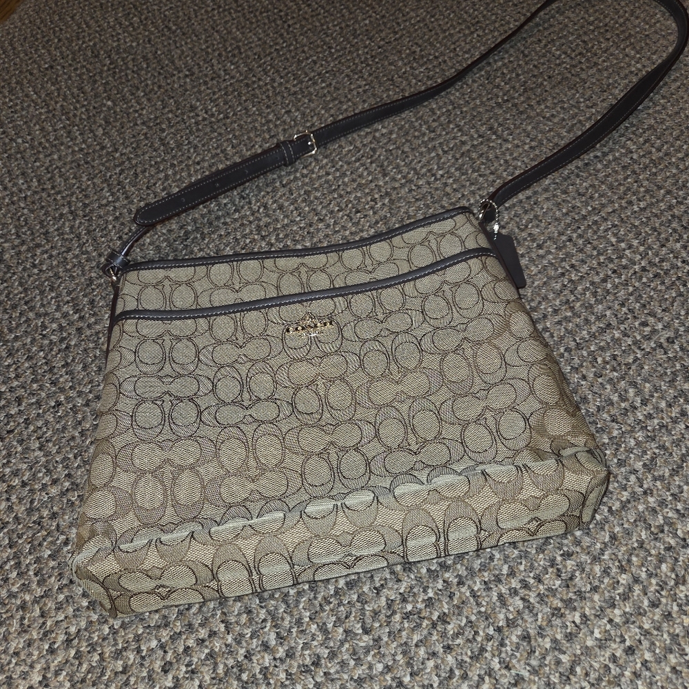 Coach Tan Signature File Bag Crossbody